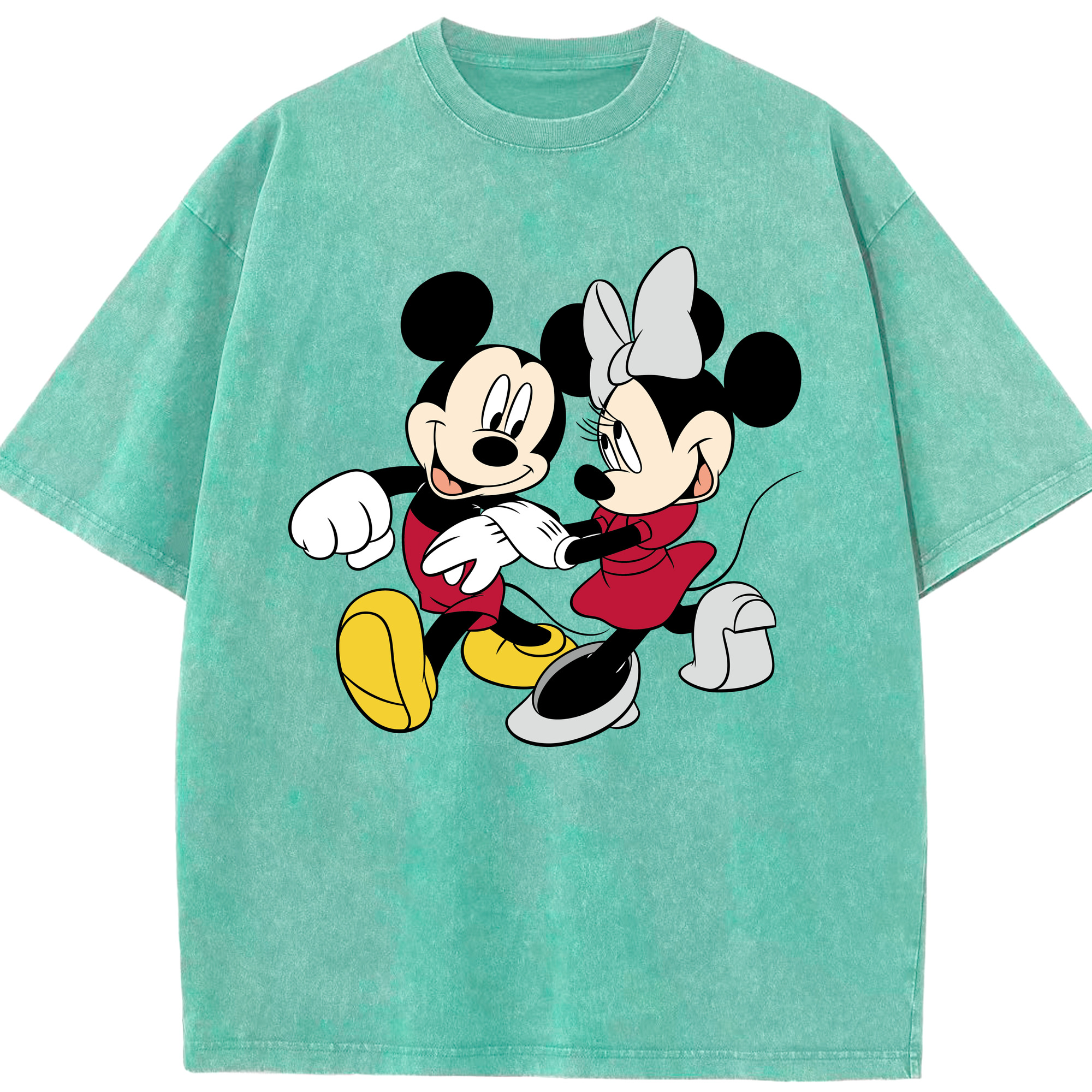 （画像用） ミッキーマウス Mickey Mouse 綿100% ヴィンテージ風 半袖Tシャツ（フロントプリント）